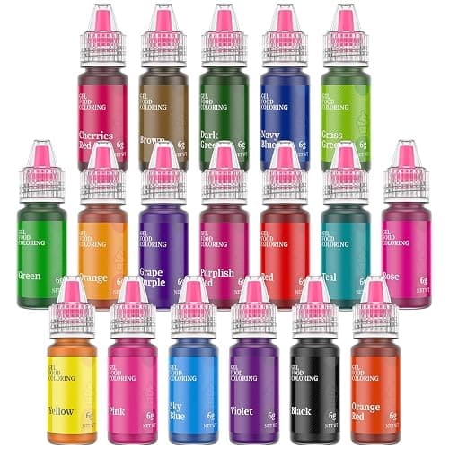 Gel Food Coloring,18 Baking Coloring Gel Set for Cake,Cookie Easter Egg Decorating,Cherrysea Edible Vibrant Food Dye for Baking Icing,Fondant,Macaron,Frosting,Gluten Free,Vegan Tasteless - 6g/Bottle - Image 1