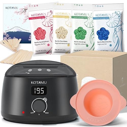 KOTAMU Waxing Kit Black Digital Wax Kit for Women Men Sensitive Skin Hard Waxing Pot for Eyebrow Face Leg Underarm Coarse Soft Hair Removal Professional Wax Warmer with 25 Accessories for Home Salon - Image 1