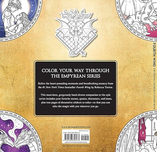 Fourth Wing: The Official Coloring & Sticker Book (Includes 2 Pages of Stickers to Color): The Official Coloring and Sticker Book (Dover Adult Coloring Books) thumbnail 3