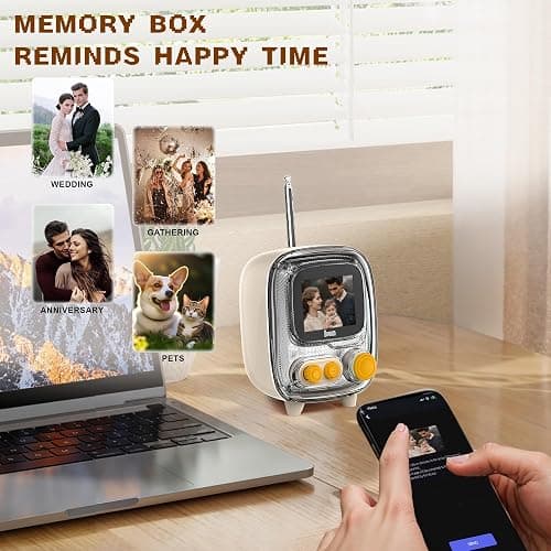 Divoom Tiivoo‑2 Pixel Art Bluetooth Speaker Gift with Alarm Clock, FM Radio, White Noise & Pixel Display for Home，Gaming Desk，Bedroom，Kitchen，Outdoor (Beige) thumbnail 6