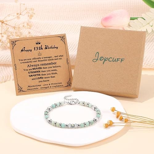JoycuFF Birthday Gifts for Women, Moonstone Amazonite Bracelets for Women | Love Protection Strength Confidence Present Meaningful Birthday Bracelet for Women Her thumbnail 6
