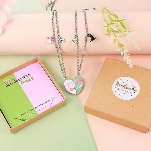 PEALICIOUS Best Friend Necklaces for Women, Bffs Necklace for 2 as Girls Wickedly Gifts Friendship Matching Necklace with Magnetic Heart, Silver Stainless Steels Necklace as Bestie Sister Witch Merch thumbnail 3