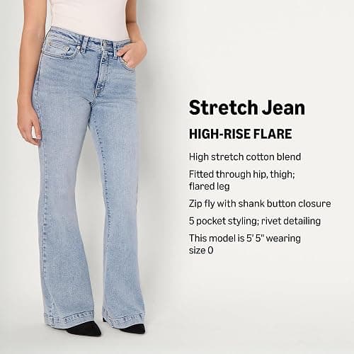Amazon Essentials Women's High Stretch Flattering High-Rise Flare Jeans thumbnail 5