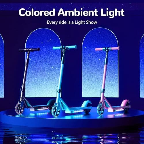 isinwheel S2 Electric Scooter for Kids Ages 6-12, 150W Motor, Adjustable Height, 2 Speeds Adjustable, Colorful Lights, Double Brake, Kids Electric Scooter with Magnetic Charging, Ideal Gifts for Kid thumbnail 6