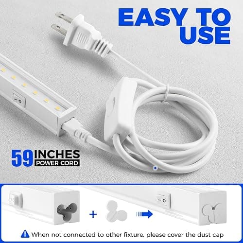Barrina Grow Lights for Indoor Plants, 1ft Plant Lights for Indoor Growing, 5000K White Full Spectrum Grow Light, Individual Switch, T5 Grow Light Strip, Plug and Play, 8-Pack thumbnail 8