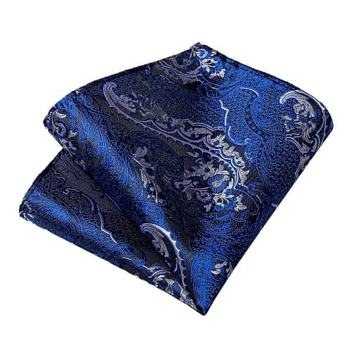 DiBanGu Paisley Ties for Men Silk Necktie and Pocket Square Cufflinks Tie Clip Set Woven Classic Mens Tie for Wedding Party thumbnail 7