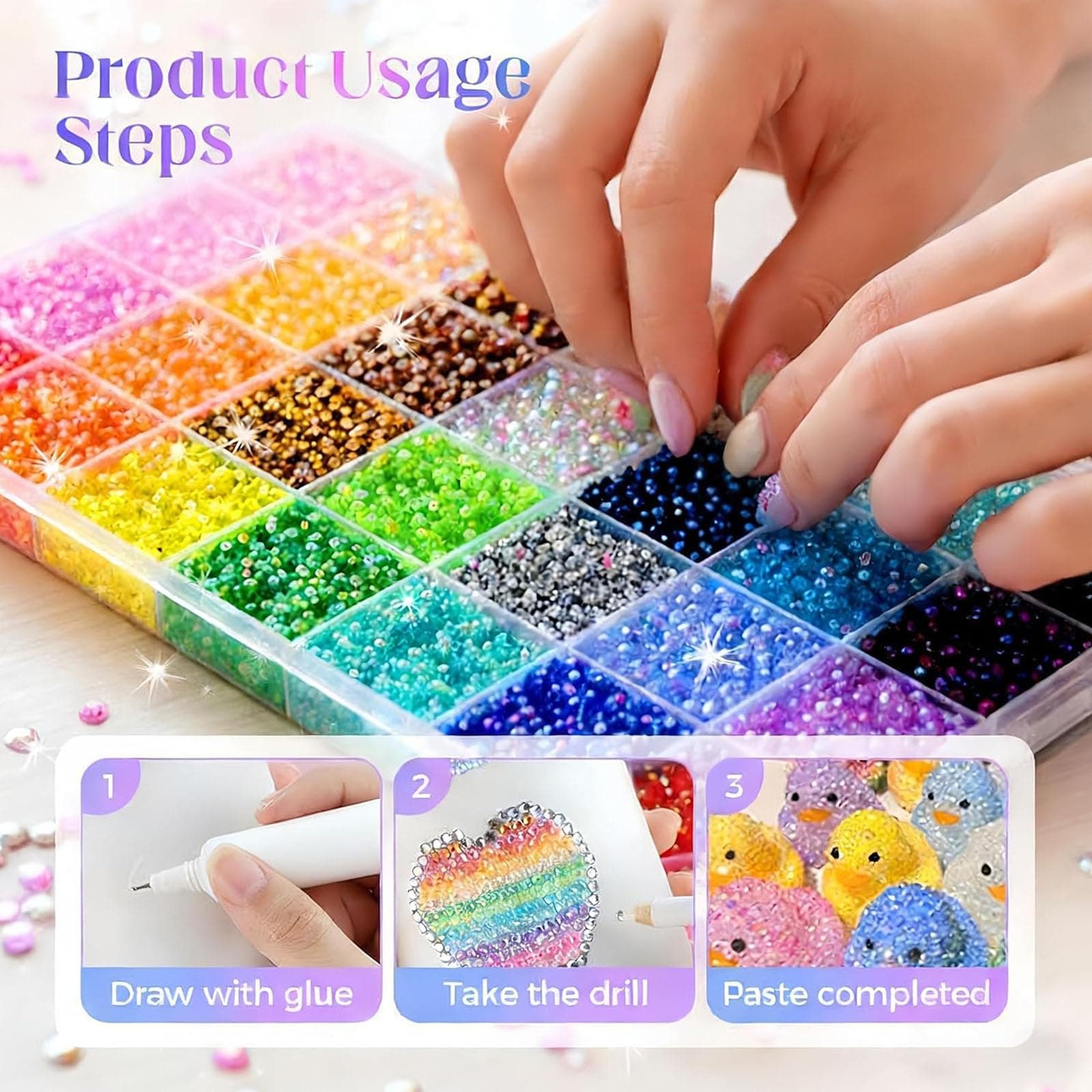 2026 New Bedazzling Kit 24/32/40 Colors, 3mm Flatback Resin Rhinestones for Crafts, Bedazzler with Glue for Nail Gems, DIY Shoes, 1 Colors=800 Pcs (24) thumbnail 5