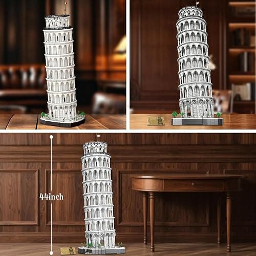 Reobrix Leaning Tower of Pisa Building Block Sets for Adults 66025, 7652 PCS Large Architecture Model Kit Italy Famous Historical Landmark Building Set for Adults 14+ thumbnail 5