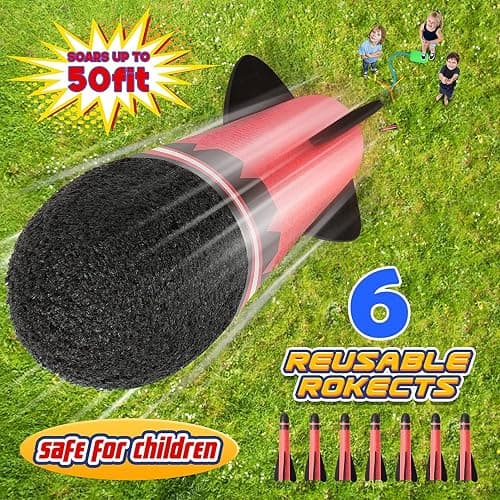 Anginne Toys for Kids Age 3+, Outdoor Garden Toys for Toddlers Age 3-7 Games Girls Gifts Age 3-9 Boys Birthday Presents Rockets Kits - Rocket Theme-6pcs thumbnail 3