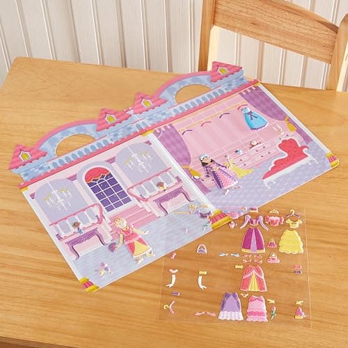 Melissa & Doug Puffy Sticker Play Set – Princess, 67 Reusable Stickers with 2 Fold-Out Scenes, Restickable Fashion Activity Book, Mess Free Travel Toys for Kids Ages 4+ thumbnail 11