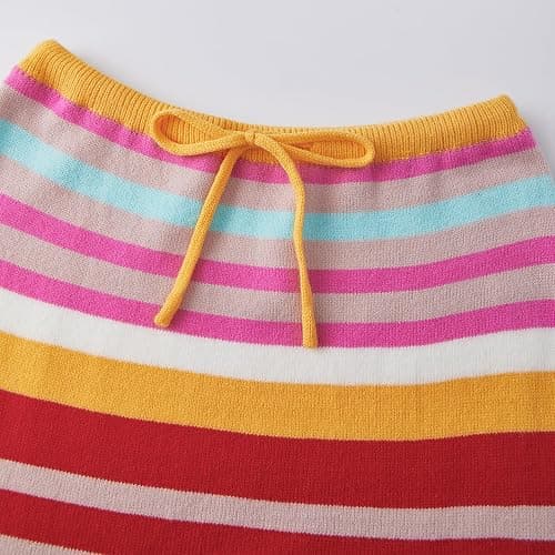 Adoeren Women Striped Knit 2 Piece Maxi Skirt Set Y2k Spaghetti Strap Crop Tank Top Bodycon Skirt Vacation Outfits thumbnail 7