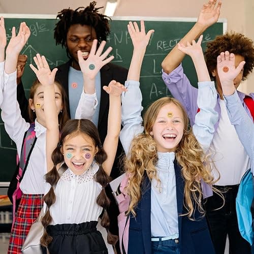 ANSTROUT 6000 Pieces Boho Happy Smile Face Stickers for School Reward Behavior Chart,3/8 Inch in Diameter Round Bohemian Style Reward Labels 10 Styles Happy Face Stickers for Teachers (50 Sheets) thumbnail 6