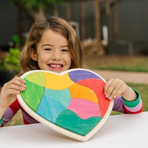 THE FRECKLED FROG Heart Full of Colors Puzzle | 10 Pieces | Wooden Puzzle for 1+ Year Old | Includes Solution | Calm Puzzle thumbnail 2