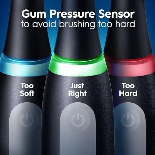 Oral-B Rechargeable Electric Toothbrush, iO5 Customizable Clean, 5 Cleaning Modes, Visual Pressure Sensor to Protect Gums, Travel Case, White thumbnail 6
