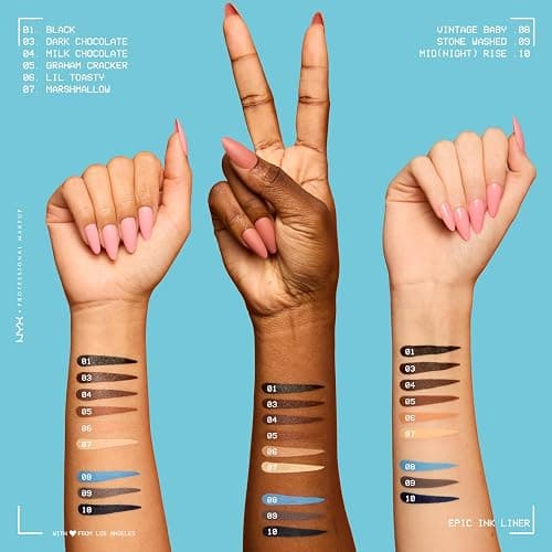 NYX PROFESSIONAL MAKEUP Epic Ink Liner, Waterproof Liquid Eyeliner - Black, Vegan Formula thumbnail 6