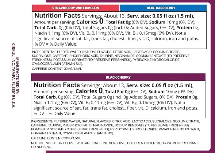 Cirkul GoSip Caffeine Flavor Water Variety Pack, Makes 36 Drinks, No Sugar, Zero Calorie Drink Mix, (2 Blue Raspberry, 2 Black Cherry, 2 Strawberry Watermelon) thumbnail 2