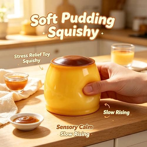 Crunchy Pudding Squishy Stress Ball, Unique Squishy Crunchy Squeeze Toy for Stress Relief thumbnail 2