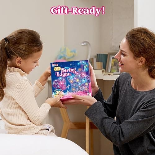 Klever Kits 3D String Art Kit for Kids, Light Up String Light Toy with 30 Multi-Colored LED Bulbs, Arts and Crafts Set, Birthday Gifts for Girls and Boys Ages 8+ thumbnail 7