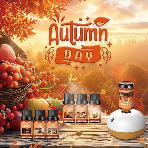 WECONA Fall Essential Oils Set, 6 x 10 mL Fall Scents for Diffuser | Fall Essential Oils, Pumpkin Spice & Apple Cider, Diffuser Oils, Candle & Soap DIY, 6 Pack thumbnail 4