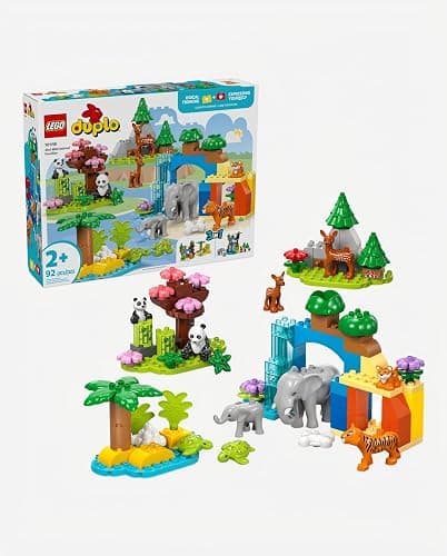 LEGO DUPLO Town 3 in 1 Wild Animal Families Building Toy Playset - Preschool Learning and Educational Toy for Toddlers, Boys and Girls, Ages 2+ - with 10 Animal Figures - Baby Gift Idea - 10446 thumbnail 7