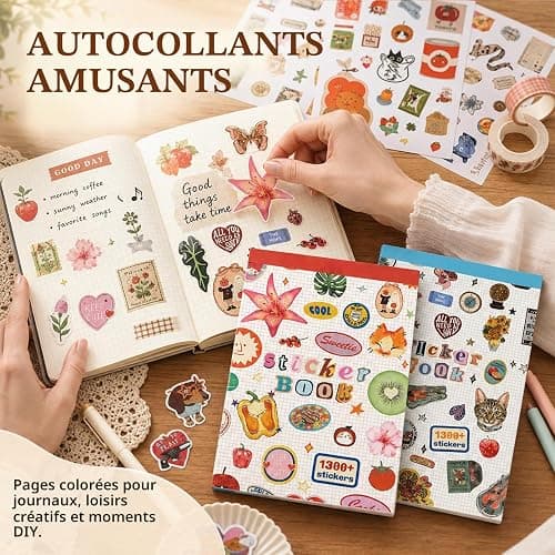 Domefahaso Livre d'autocollants pour Adultes avec Plus de 2300 Autocollants, Sticker Book & journaling avec Autocollants pour Scrapbooking et journaling thumbnail 7
