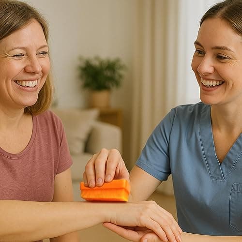 Wilbarger Method Therapy Sensory Brush Occupational & Therapressure Brush for Calming, Stimulating, and Sensory Brushing – Use as Part of The Wilbarger Brushing Protocol, Colored, 6 Count (Pack of 1) thumbnail 6