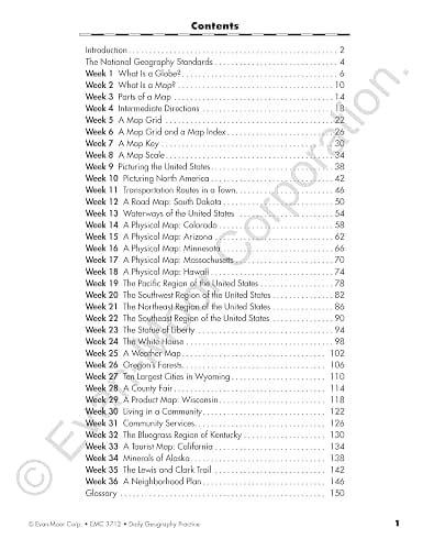 Evan-Moor Daily Geography Practice, Grade 3, Homeschooling and Classroom Resource Workbook, Reproducible Worksheets, Teaching Edition, USA, World, Continents, Oceans, Countries thumbnail 2