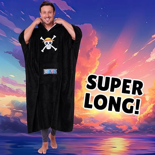 One Piece Hoodie Blanket for Adults and Teenagers Cosy Oversized Wearable Blanket One Size Sherpa Hood Gifts for Him thumbnail 4