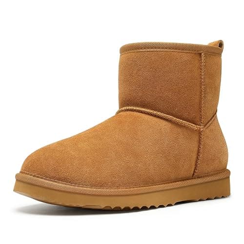 Litfun Genuine Suede Mini Boots for Women Winter Warm Fuzzy Boots Comfort Snow Boots with Fur Lined thumbnail 4