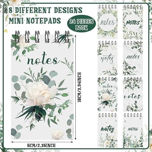 Yeaqee 24 Pcs Family Reunion Favors Greenery Eucalyptus Spiral Notebook Mini Aesthetic Spiral Notebook Cute Eucalyptus Flower Party Favors Journal Small Memo Note Pad Bulk for Office Supplies Wedding thumbnail 3
