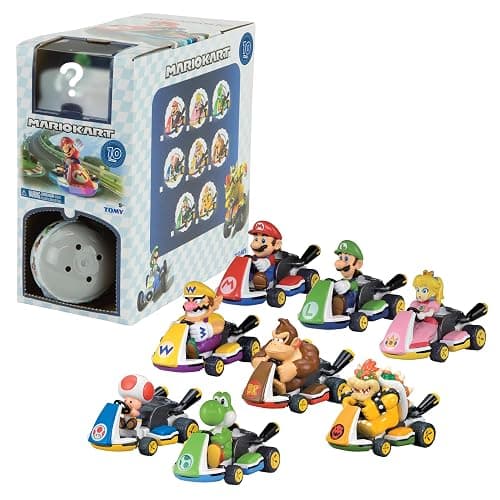 TOMY Mario Kart Pull Back Racers - Nintendo Mario Toys Including Mario, Luigi, Wario, Princess Peach, Bowser, Toad, and Yoshi - 10 Count - Video Game Collectibles - Ages 5 Years and Up - Image 1