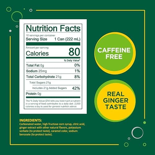 Seagrams Ginger Ale Soda Soft Drinks, 7.5 fl oz, 10 Pack | Caffeine-free sparkling soft drink thumbnail 2