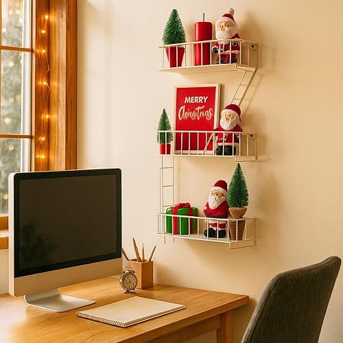 Fire Escape Wall Shelf – New York Decorative Floating Shelf – Wall Art Ladder Shelf – White Metal Trinket Shelves for Bedroom, Living Room, Home, Storage and Display (3-Tier) thumbnail 6
