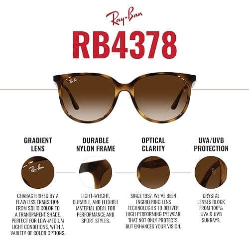 Ray-Ban Womens Rb4378 Square Sunglasses thumbnail 5