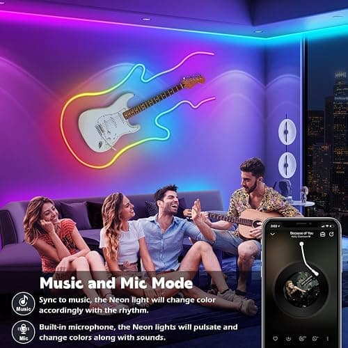 AILBTON 20Ft Neon Rope Lights,Flexible Led Rope Lights Control with App/Remote,Multiple Modes Music Sync Gaming RGB Led Neon Lights for Bedroom Outdoor thumbnail 5
