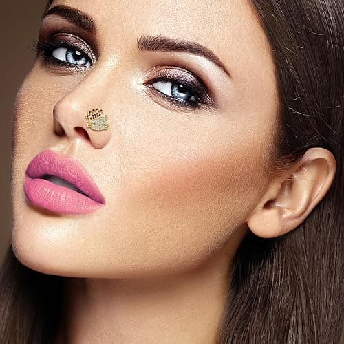 TAMHOO 18Pcs Nose Rings - L Shape, Butterfly & Heart Designs - Gold Nose Studs for Women thumbnail 5