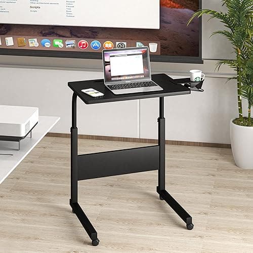 Klvied Small Standing Desk Adjustable Height, Portable Treadmill Desk, Mobile Table Ideal for Laptops and Tablets, Black thumbnail 10
