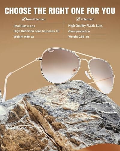 Pro Acme Classic Aviator Sunglasses for Women & Men Metal Frame UV400 Driver Sunglasses thumbnail 3