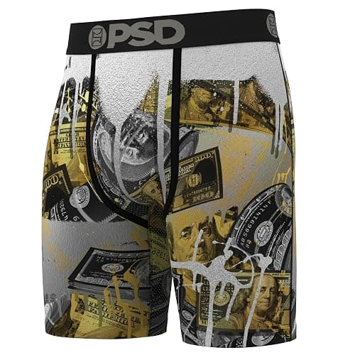PSD Underwear Mens Boxer Briefs - Money Drip, Standard Length Pack & Singles, Soft & Breathable Boxer Briefs for Men thumbnail 3