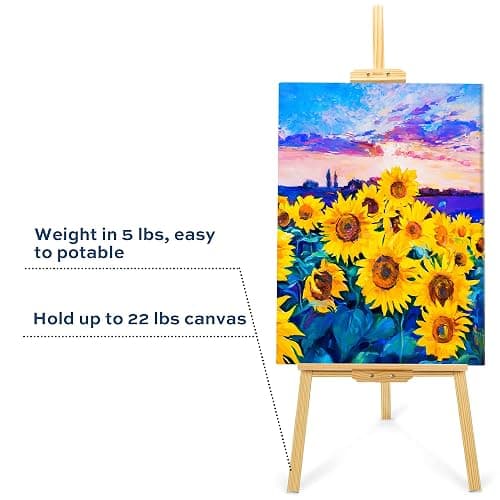 finenolo Wooden Easel Stand for Painting, 45" Adjustable Height Folding Art Easel for Canvas, Drawing, Wedding Signs & Posters, Ideal for Adults, Artists, Beginners, Students & Kids thumbnail 4