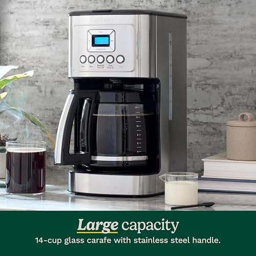 Cuisinart 14-Cup Coffee Maker, Programmable PerfecTemp Glass Carafe Coffee Machine with 1-4 Cup Setting, Brew Strength Control and Brew Pause, Stainless Steel, DCC-3200NAS thumbnail 5