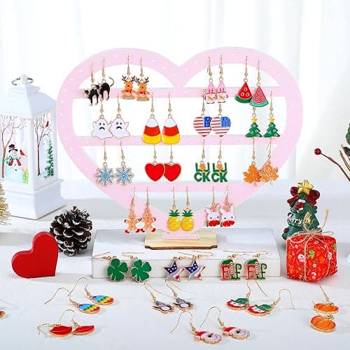 Riceshoot 72 Pairs Holiday Earrings Variety Pack St. Patrick's Easter Summer Gifts Holiday Earring Bulk for Women Teacher Party Favors thumbnail 7