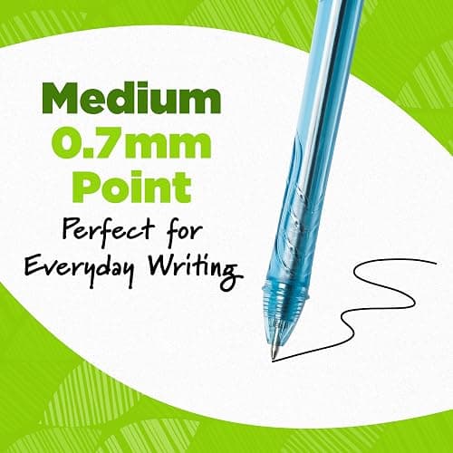 BIC Ecolutions Ocean-Bound Plastic Gel Pens, Medium Point, 1.0mm, 12-Count | Made From 78% Ocean-Bound Recycled Plastic | Smooth Writing Ink System | Quick-Drying Ink to Prevent Smearing thumbnail 2