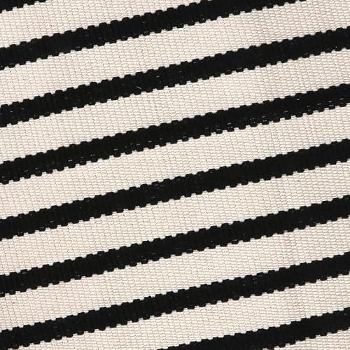 LEEVAN Black and White Striped Outdoor Rug Runner 2x4.3 Layering Doormat Farmhouse Front Porch Rug Cotton Woven Washable Throw Carpet for Hallway/Front Steps/Bathroom/Kitchen/Home Entrance thumbnail 5