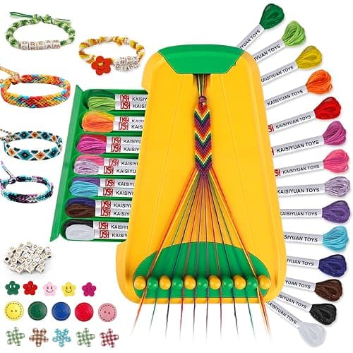 Maynacs Arts and Crafts for Kids Ages 8-12,Friendship Bracelet Making Kit for Girl,Kids Jewelry Making Kit with 28 Pre-Cut Threads,Christmas Birthday Gifts for Ages 6 7 8 9 10 11 12 Year Old Green - Image 1