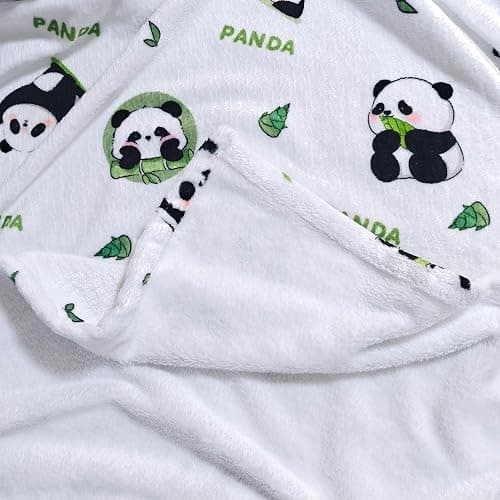 Panda Blanket Super Soft Cozy Blankets White Pandas Stuff Pandabear Gifts for Girls Kids Teens Adults Flannel Fleece Blanket Lightweight Cute Panda Accessories (White Panda, 50"x60") thumbnail 7