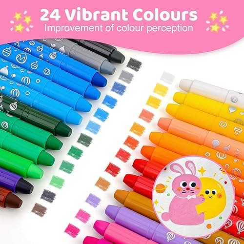 DreamCandy Twist Crayons for Toddlers,24 Colors Non Toxic Washable Crayons for Kids,Art Supplies Drawing Coloring Crayon Set,Gift for Boys and Girls,Back to School,Stocking Stuffers thumbnail 8