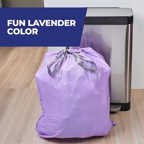 Hefty Ultra Strong 13 Gallon Trash Bags, Tall Kitchen Trash Bags 13 Gallon Size, Resist Leaks, Punctures, and Rips, Continuous Odor Control, Purple, Fabuloso Scent, 110 Bags thumbnail 2