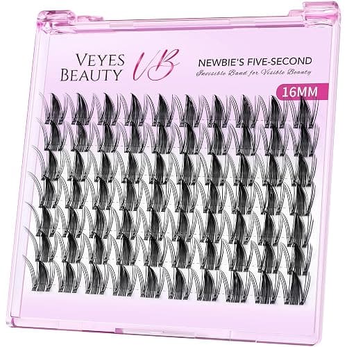 VEYESBEAUTY Wimpern Extensions 5-Sekunden-Wimperncluster Cluster Lashes Fake Lashes Wimpernverlängerung Falsche Wimpern（Manga, 16mm） - Image 1