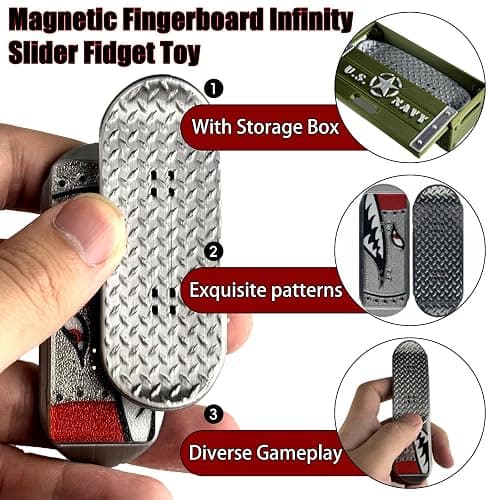 OG KickFlips Flipping Fidget Toy for Adults,Magnetik Fingerboard,Skateboard Slider Fidget,with Storage Crat Portable Toy thumbnail 5